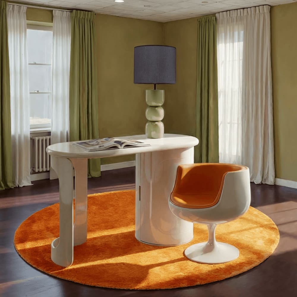 Schreibtisch in Lack-Optik aus Holz, taupe, 120x80cm - Maisons Du