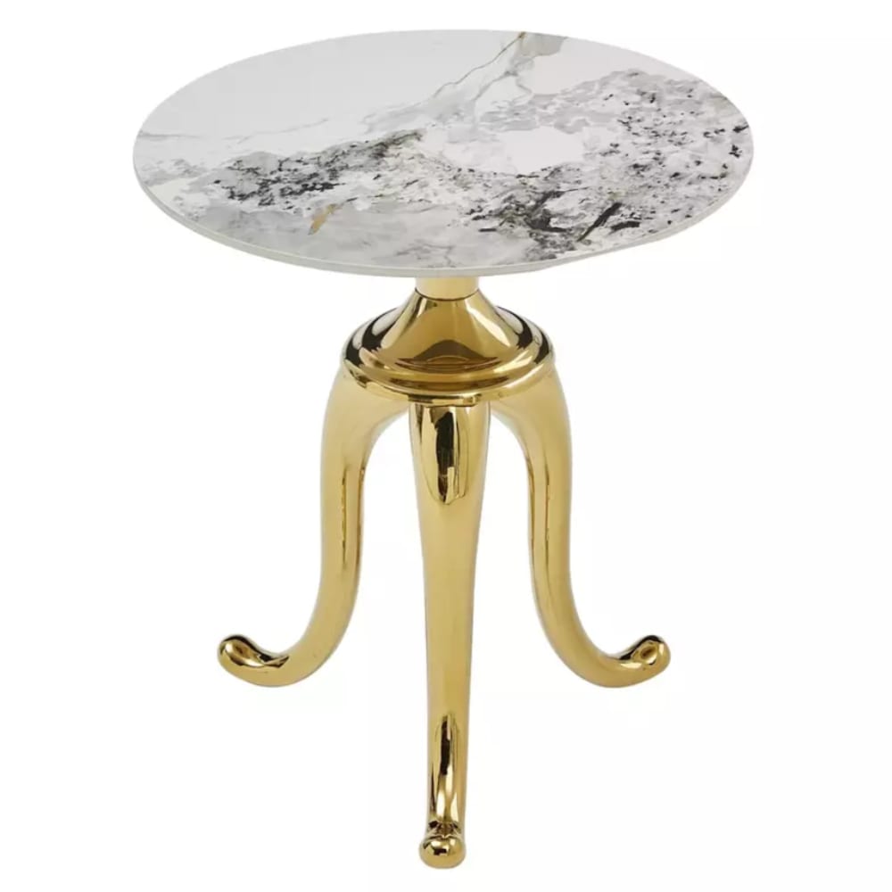 Table d'appoint en acier - marbre