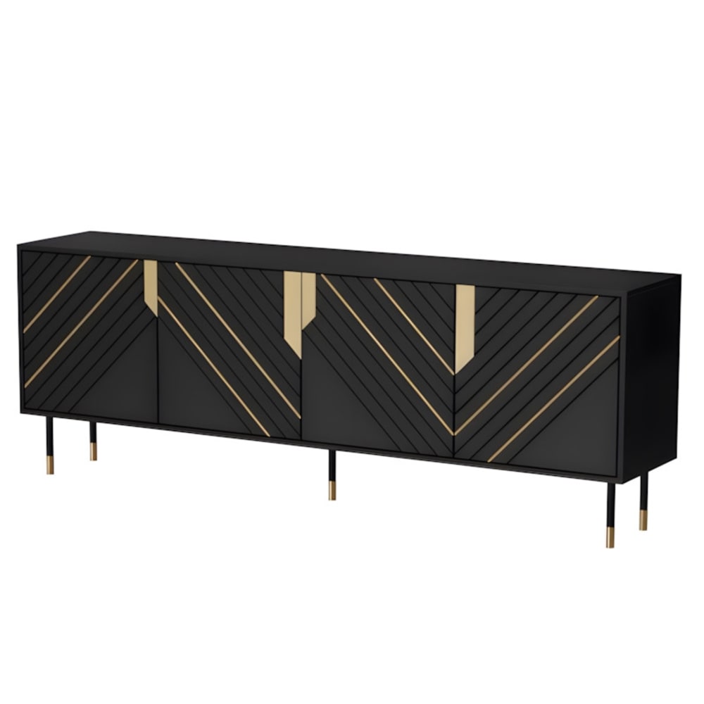 buffet 4 portes noir
