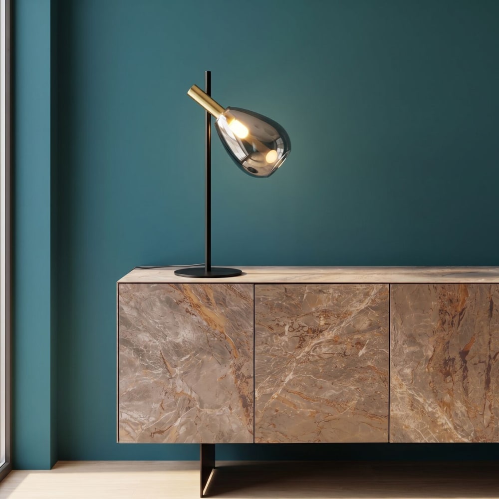 Tischleuchte aus Stahl, schwarz, H57cm - Maisons Du Monde