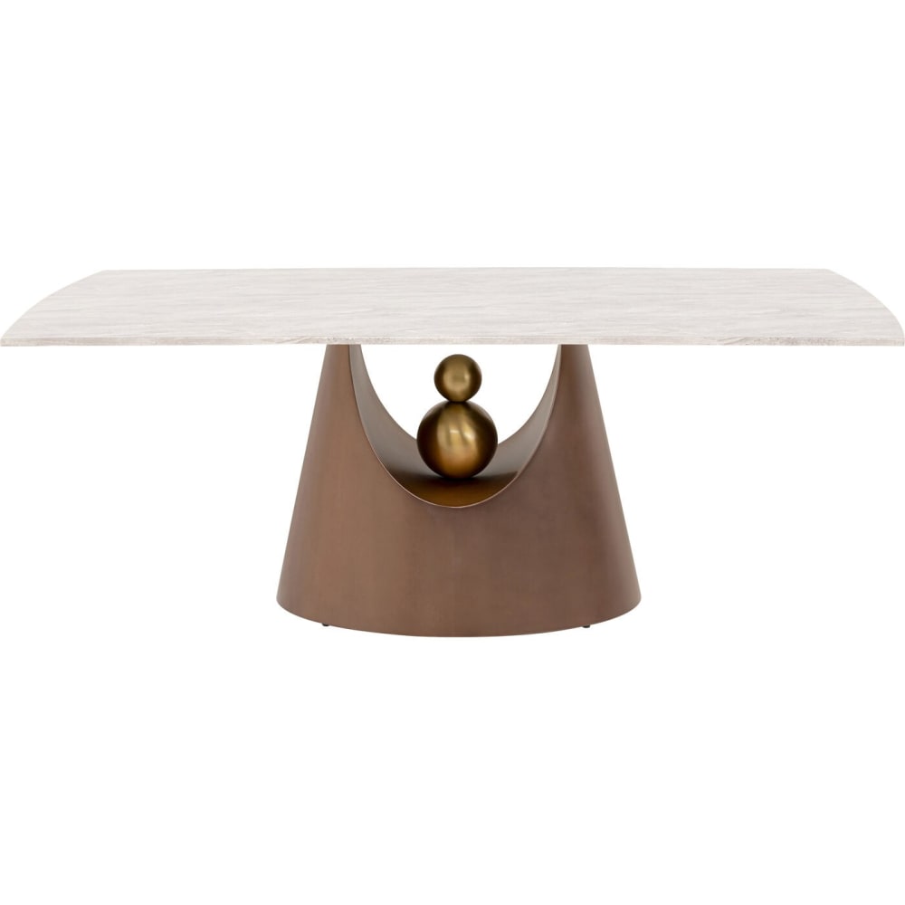Kare Design Esstisch für 6 Personen in Mamor-Optik und Stahl, L200cm style modern Beige Marmor