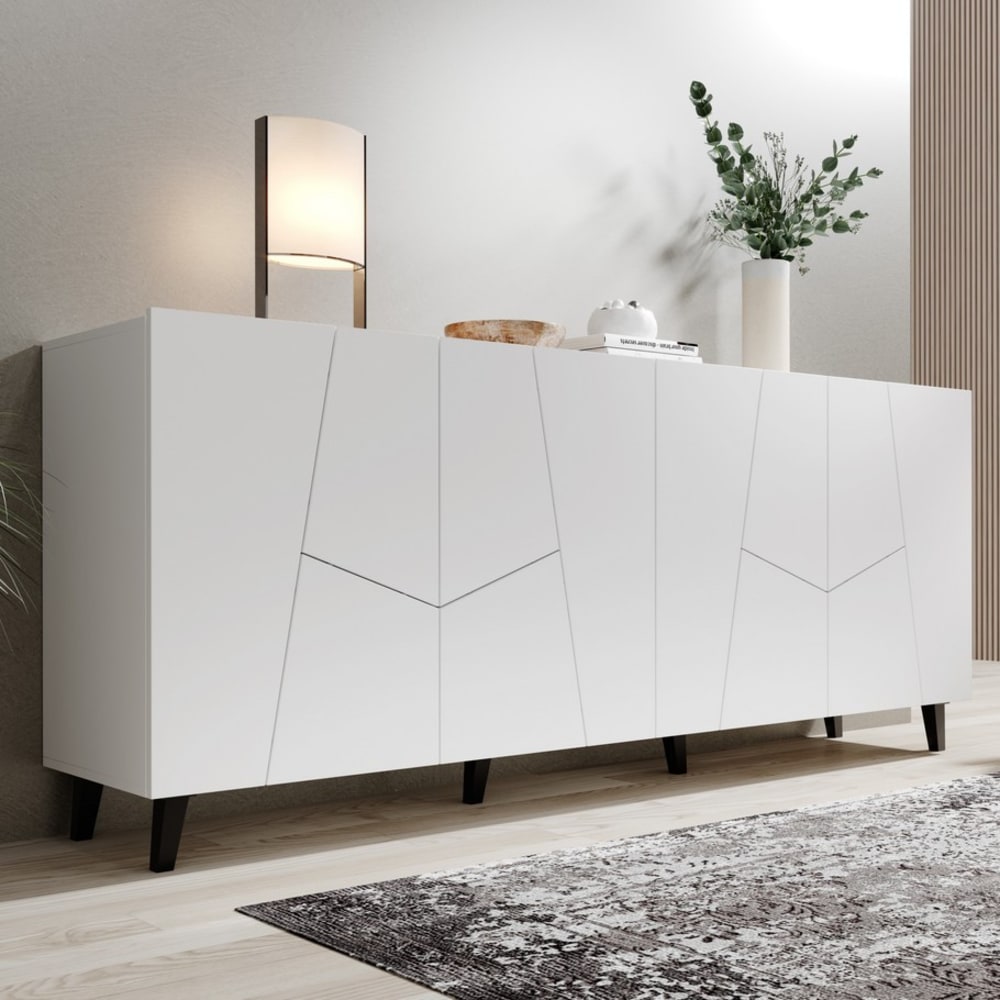 Buffet design blanc mat 200cm