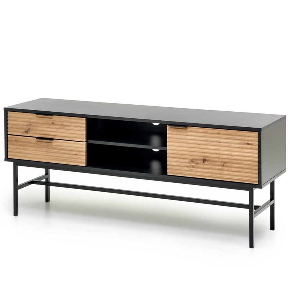 Meuble TV  aspect chêne - noire