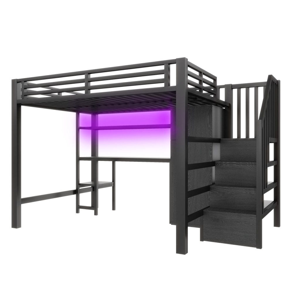Lit mezzanine en mdf - bureau