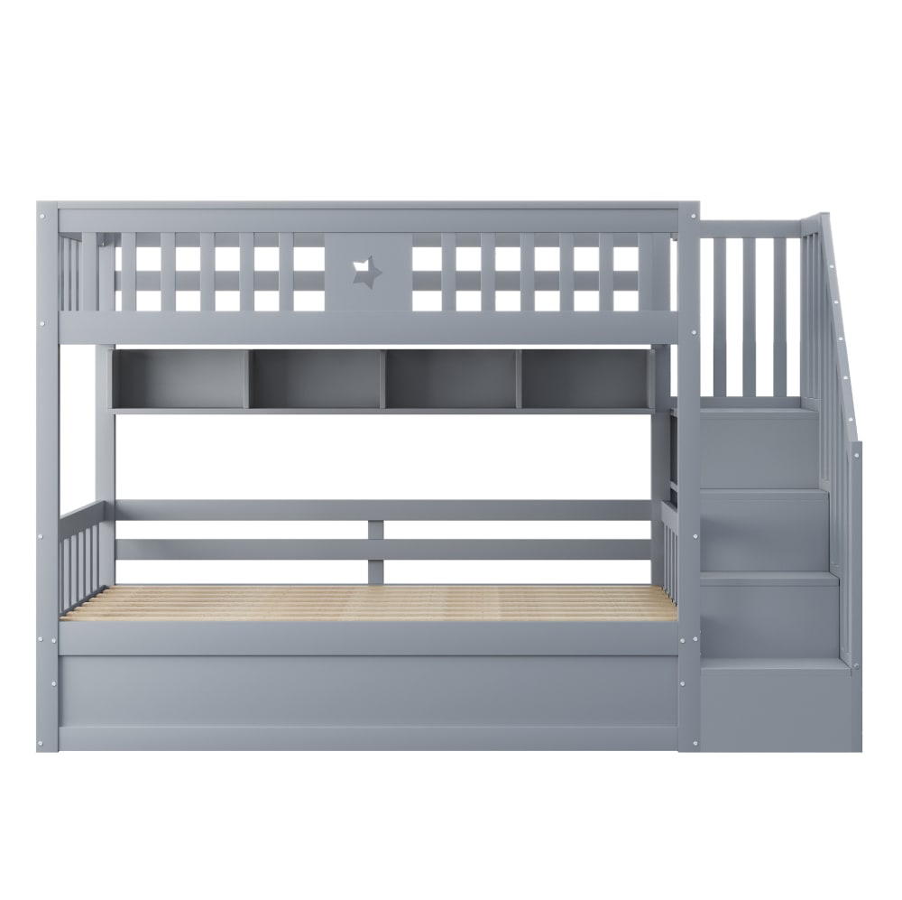 Lit mezzanine en bois - rangements