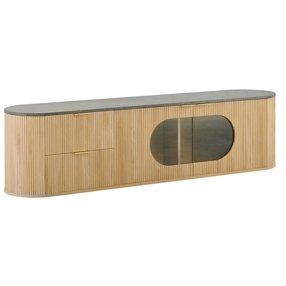 Meuble tv en mdf avec - vitrine