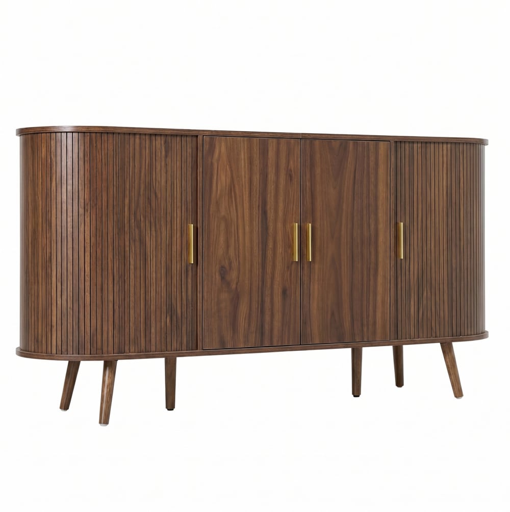 buffet en mdf avec portes - noyer