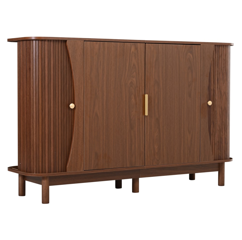 buffet en mdf avec rangement - noyer