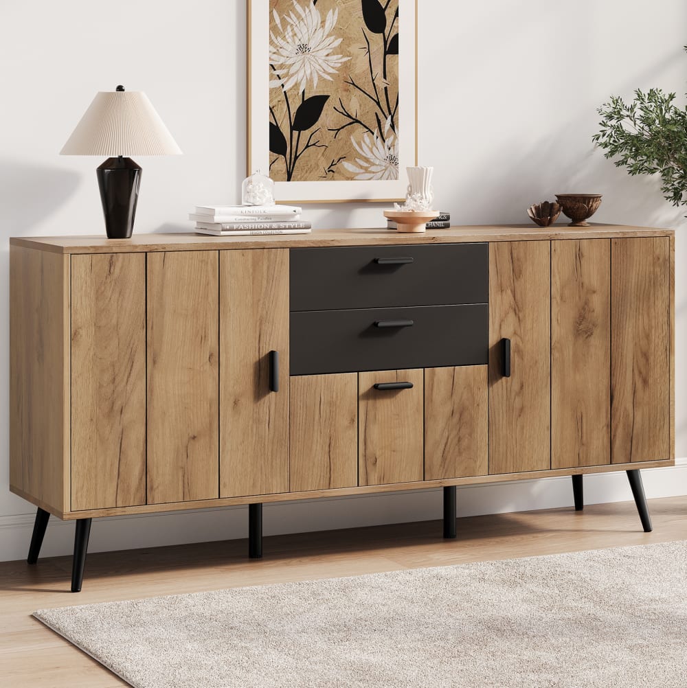 Sideboard ausSpanplatte mit 2 Schubladen 140x35x67 cm,