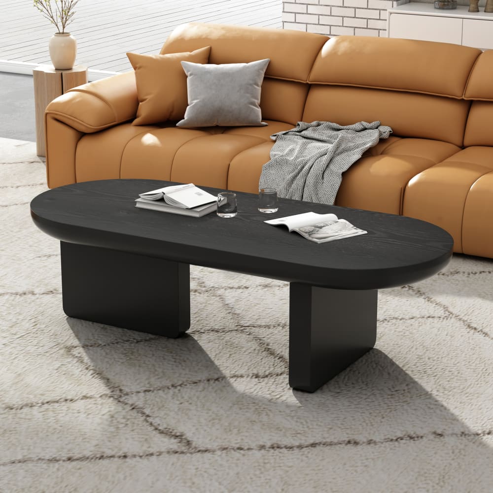 Couchtisch aus Spanplatte 119,7x49,8x35,5 cm, Schwarz - Maisons