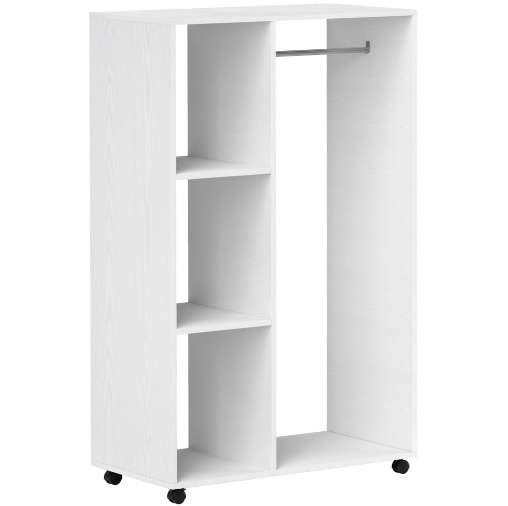 REDOM Kleiderständer aus Spanplatte mit Rollen 80x40x128 cm, Weiß Weiß Spanplatte