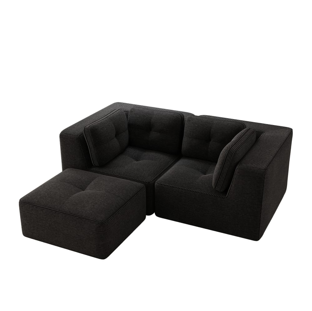 Canapé d'angle en velours - modulaire