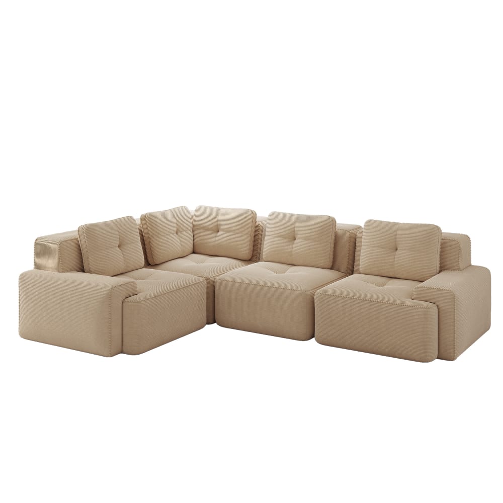 Canapé d'angle en velours - modules