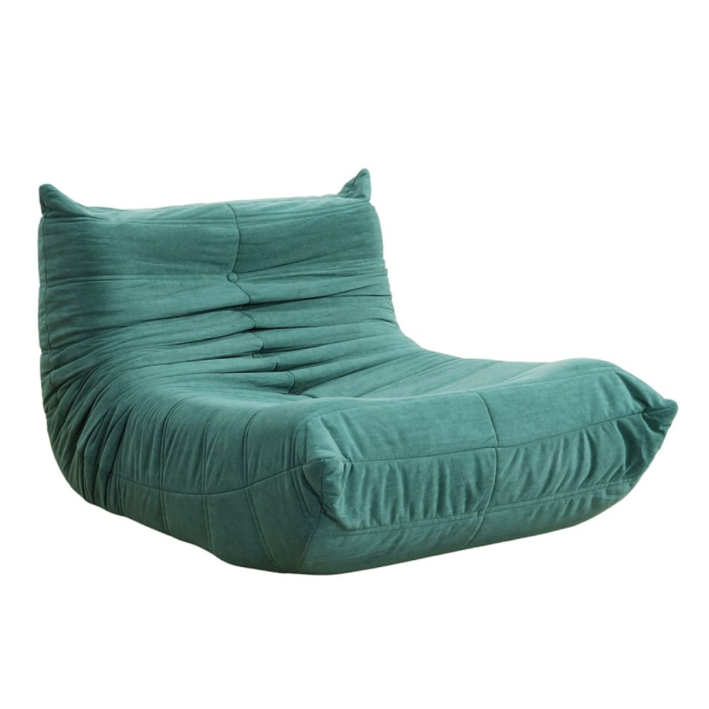 Fauteuil compressé en velours vert Fauteuil compressé en velours vert