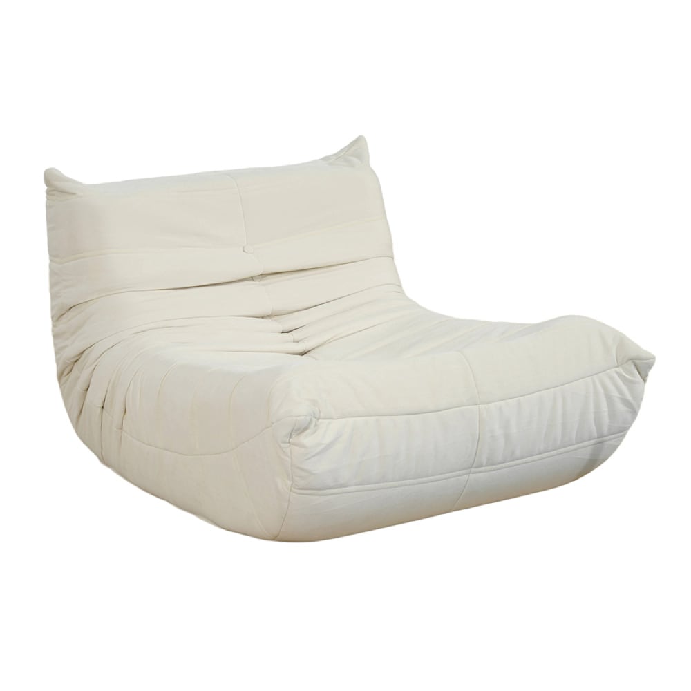 Fauteuil compressé en velours beige Fauteuil compressé en velours beige