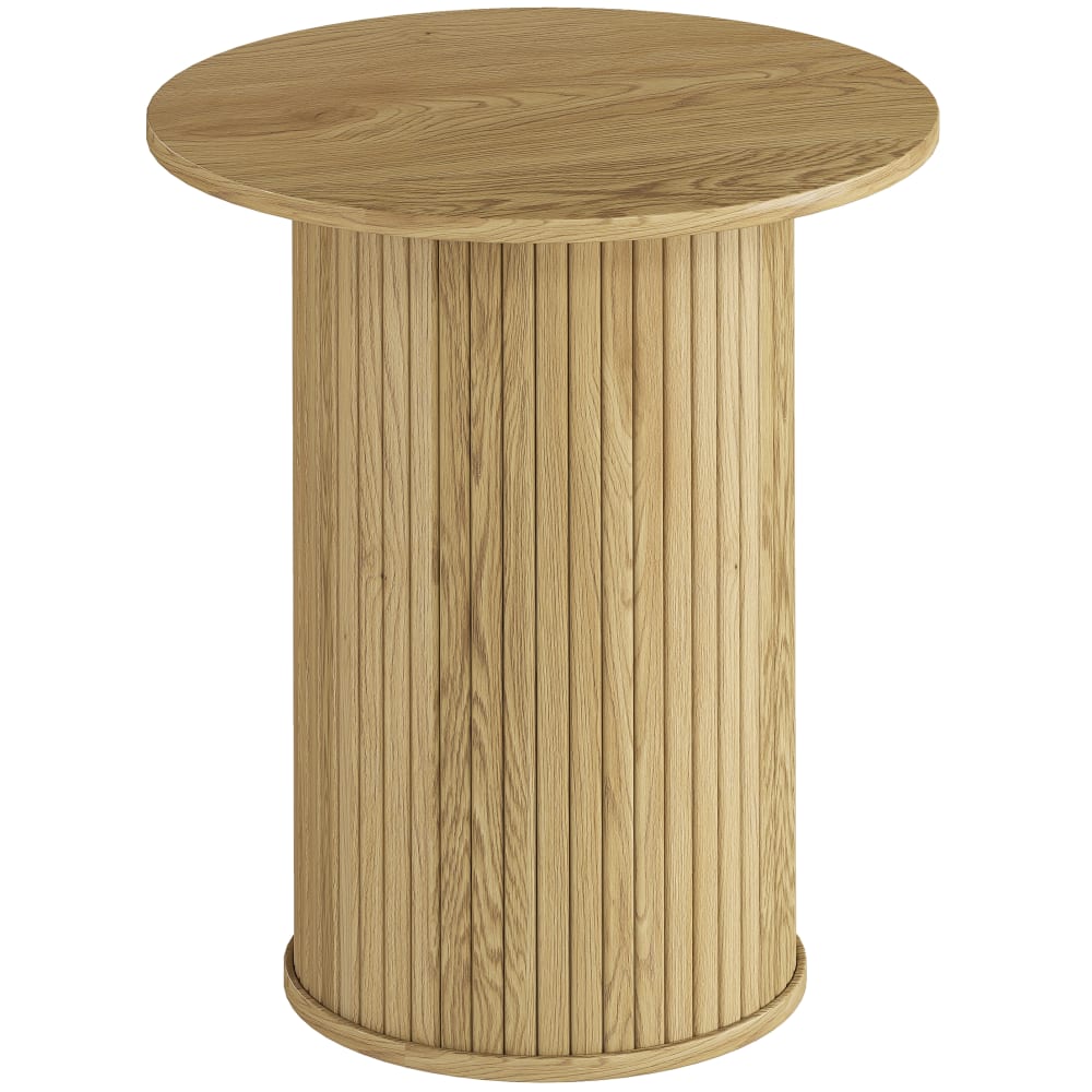 Table d'appoint ronde pieds cannelés bois chêne Table d'appoint ronde pieds cannelés bois chêne