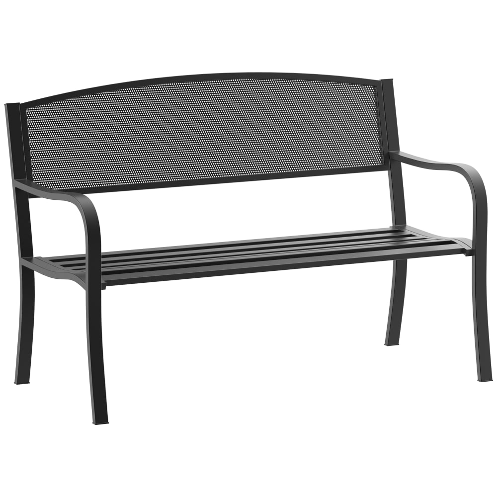 Banc 3 places de jardin style contemporain noir Banc 3 places de jardin style contemporain noir