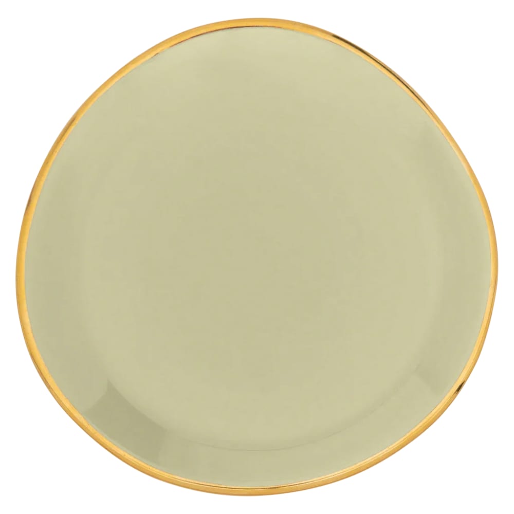 Petite assiette en porcelaine verte ø 9 * 0.9 cm
