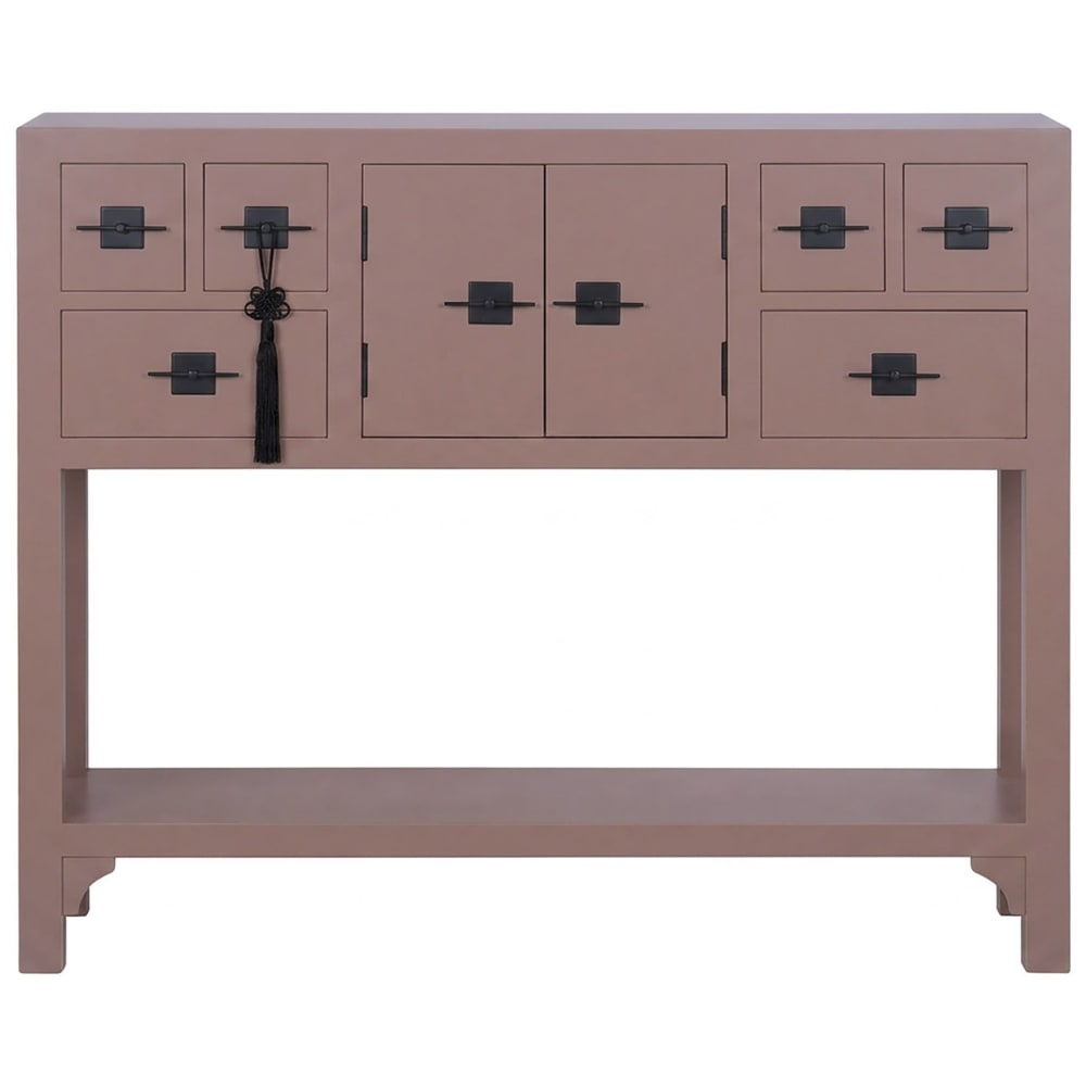 Console orientale en sapin marron 96x24x79 cm