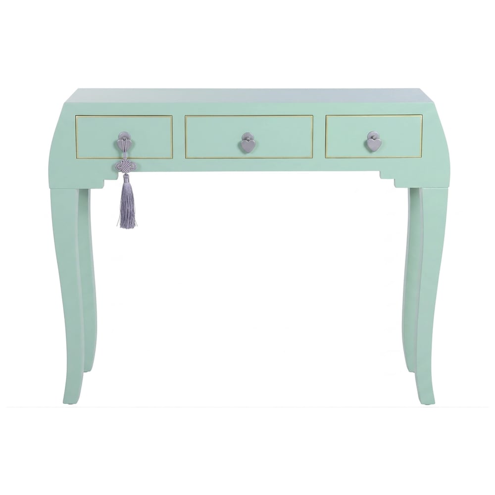 Console orientale en sapin vert 96x26x80 cm