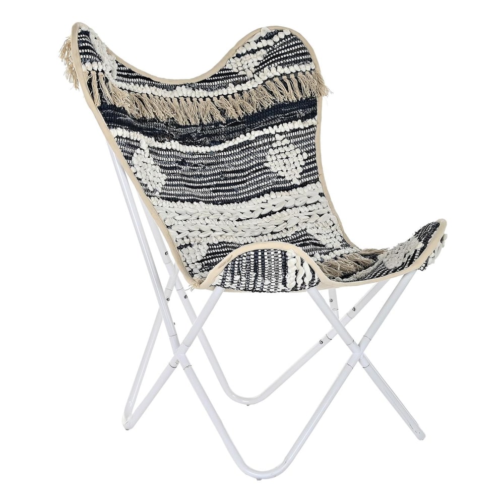 Fauteuil en coton et fer multicolore74x65x90 cm