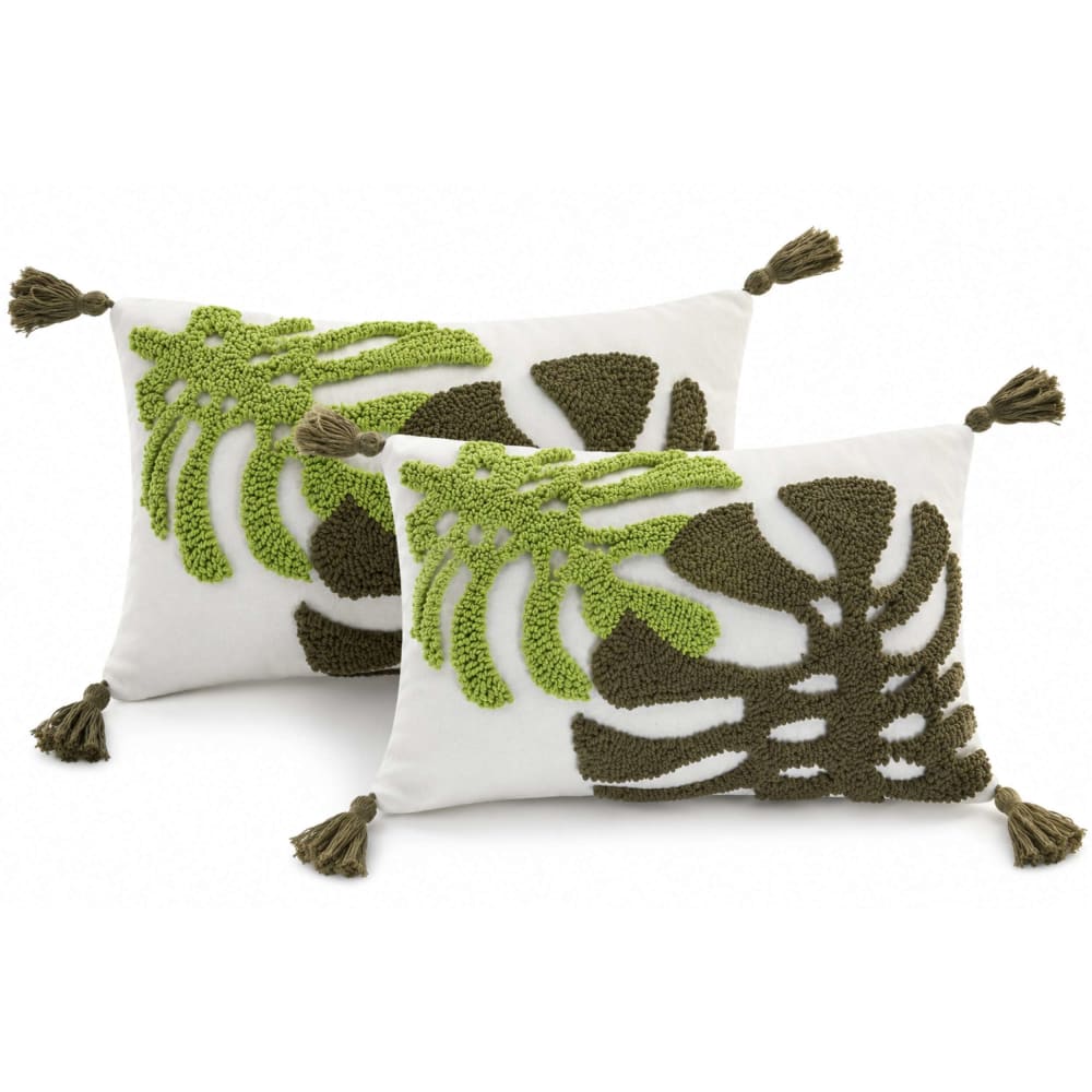 Lot 2 coussins en polyester blanc 50x30 cm