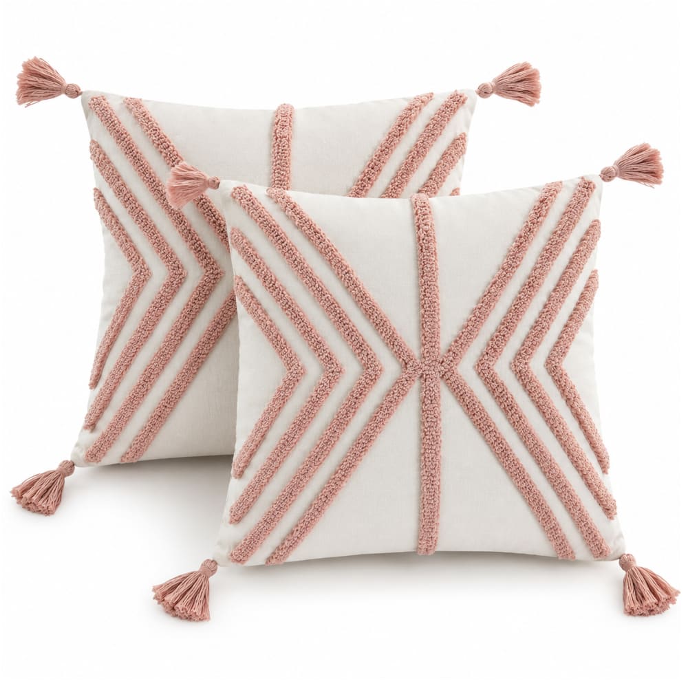 Lot 2 coussins en polyester blanc 45x45 cm