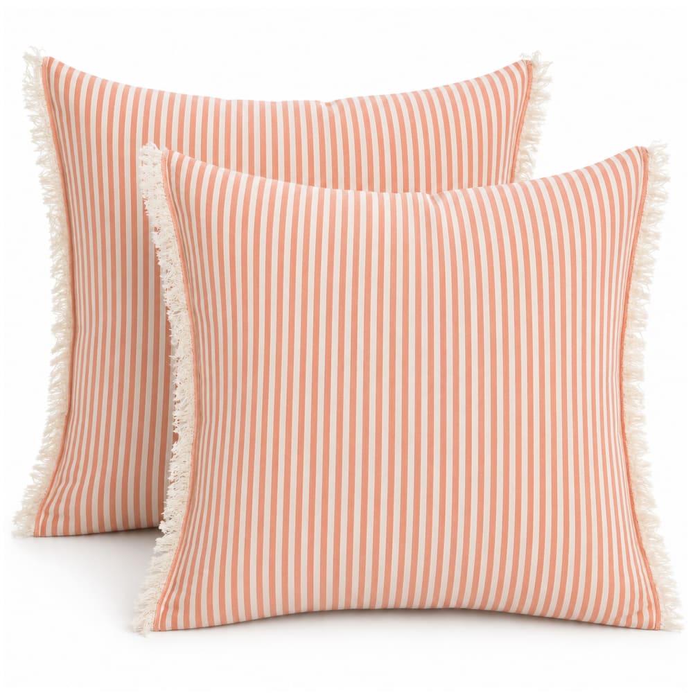 Lot 2 coussins en coton orange 45x45 cm