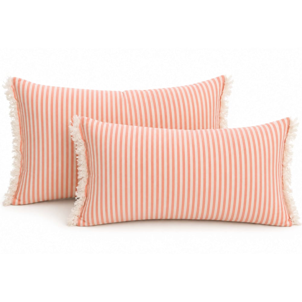Lot 2 coussins en coton orange 50x30 cm