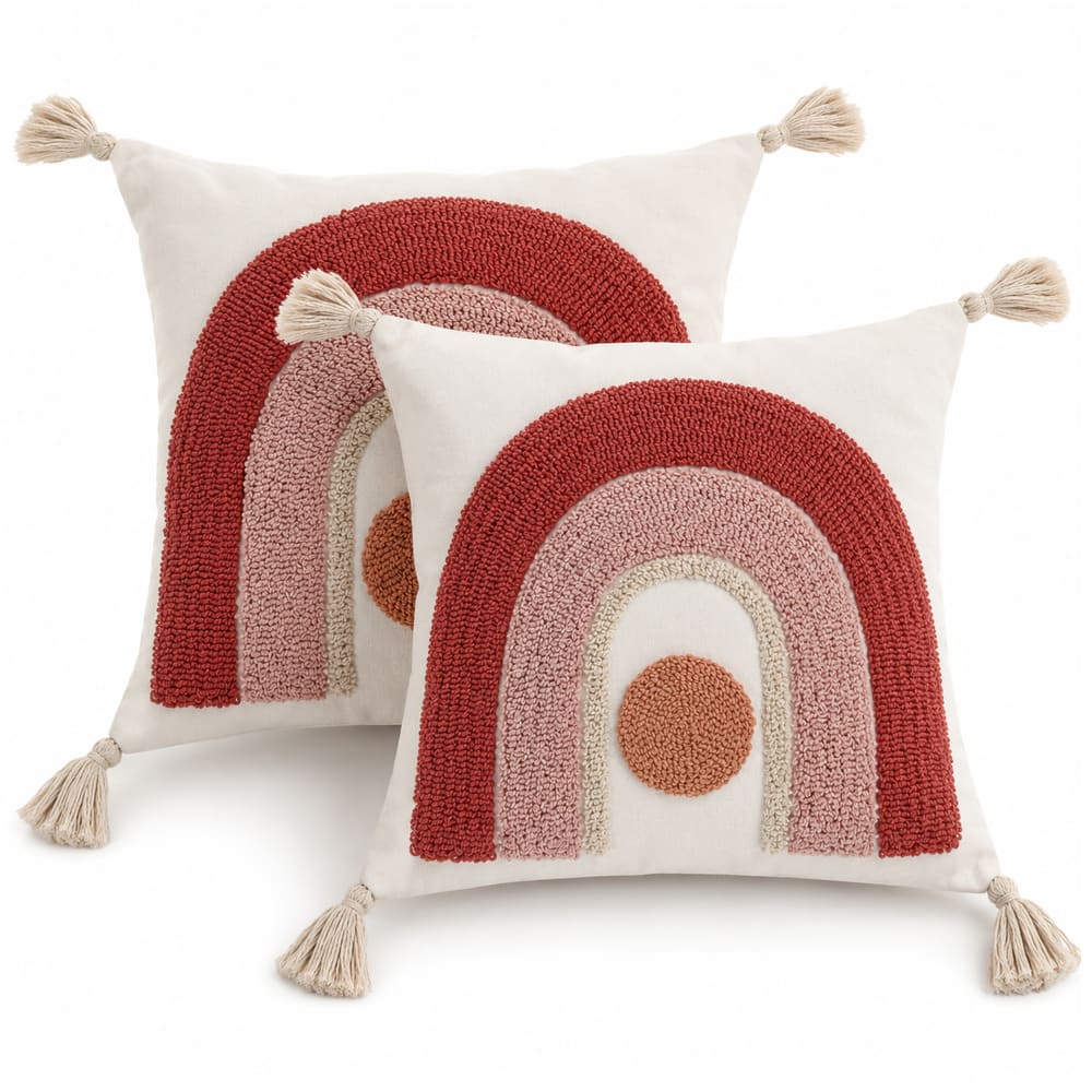 Lot 2 coussins en polyester blanc 45x45 cm
