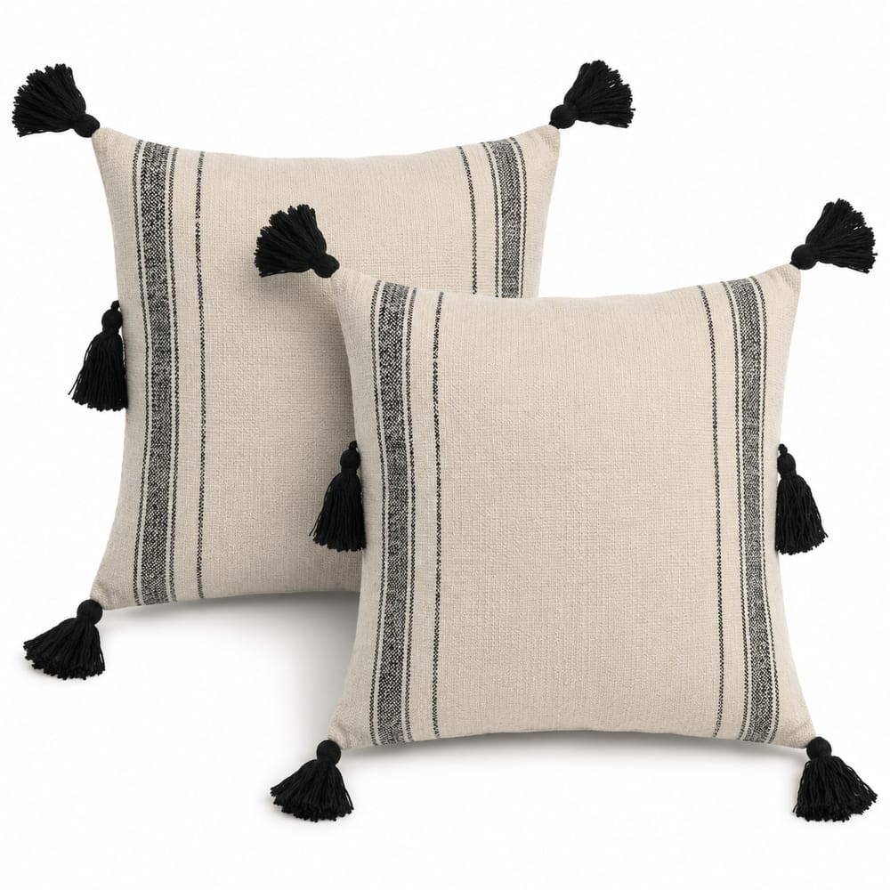 Lot 2 coussins en polyester blanc 45x45 cm