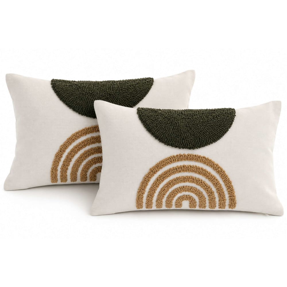 Lot 2 coussins en polyester blanc 50x30 cm