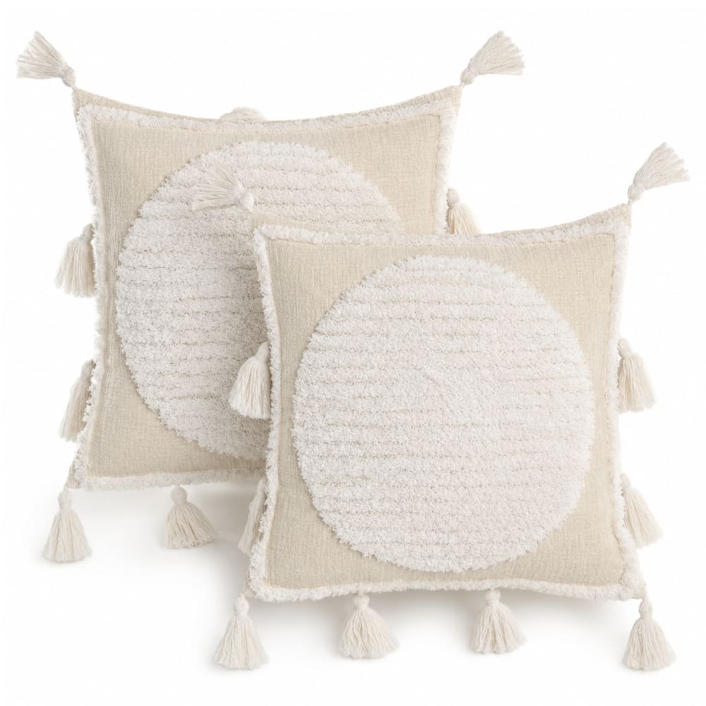 Lot 2 coussins en polyester beige 45x45 cm