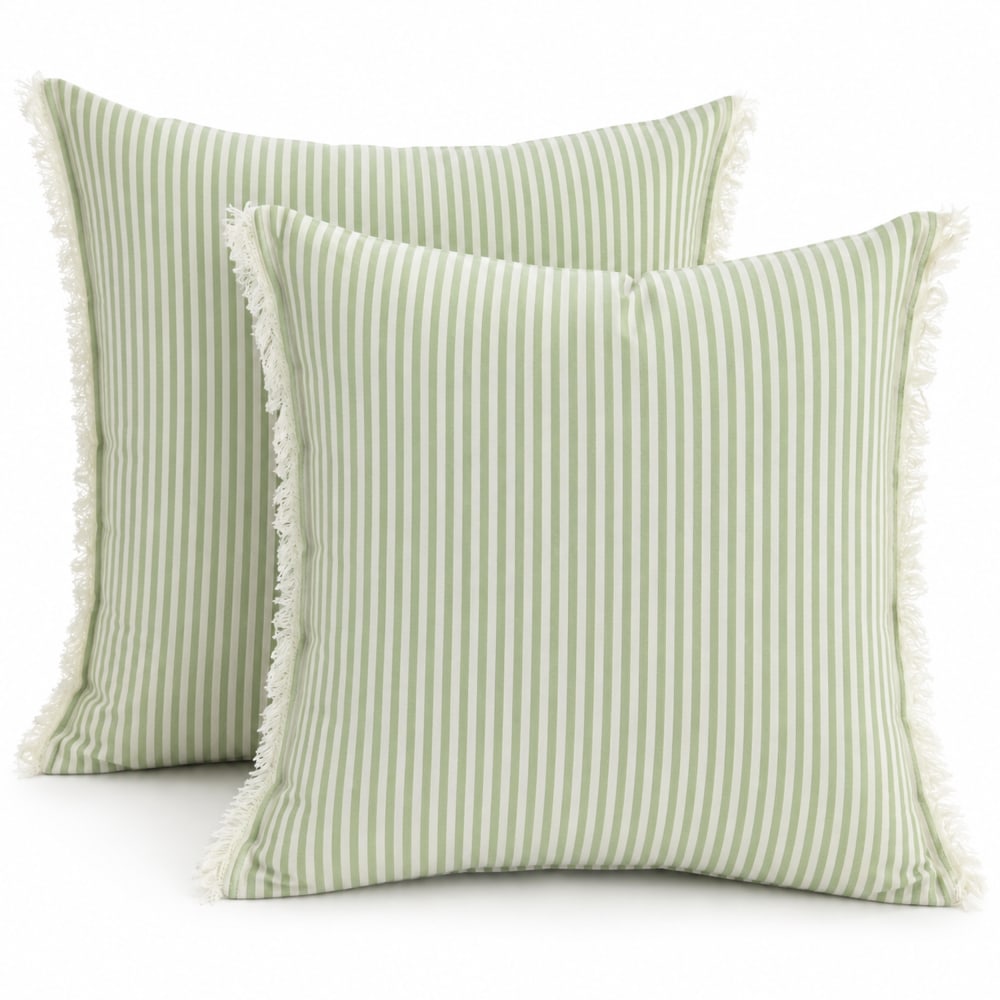 Lot 2 coussins en coton vert 45x45 cm