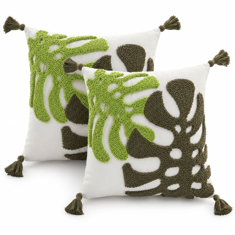 Lot 2 coussins en polyester blanc 45x45 cm