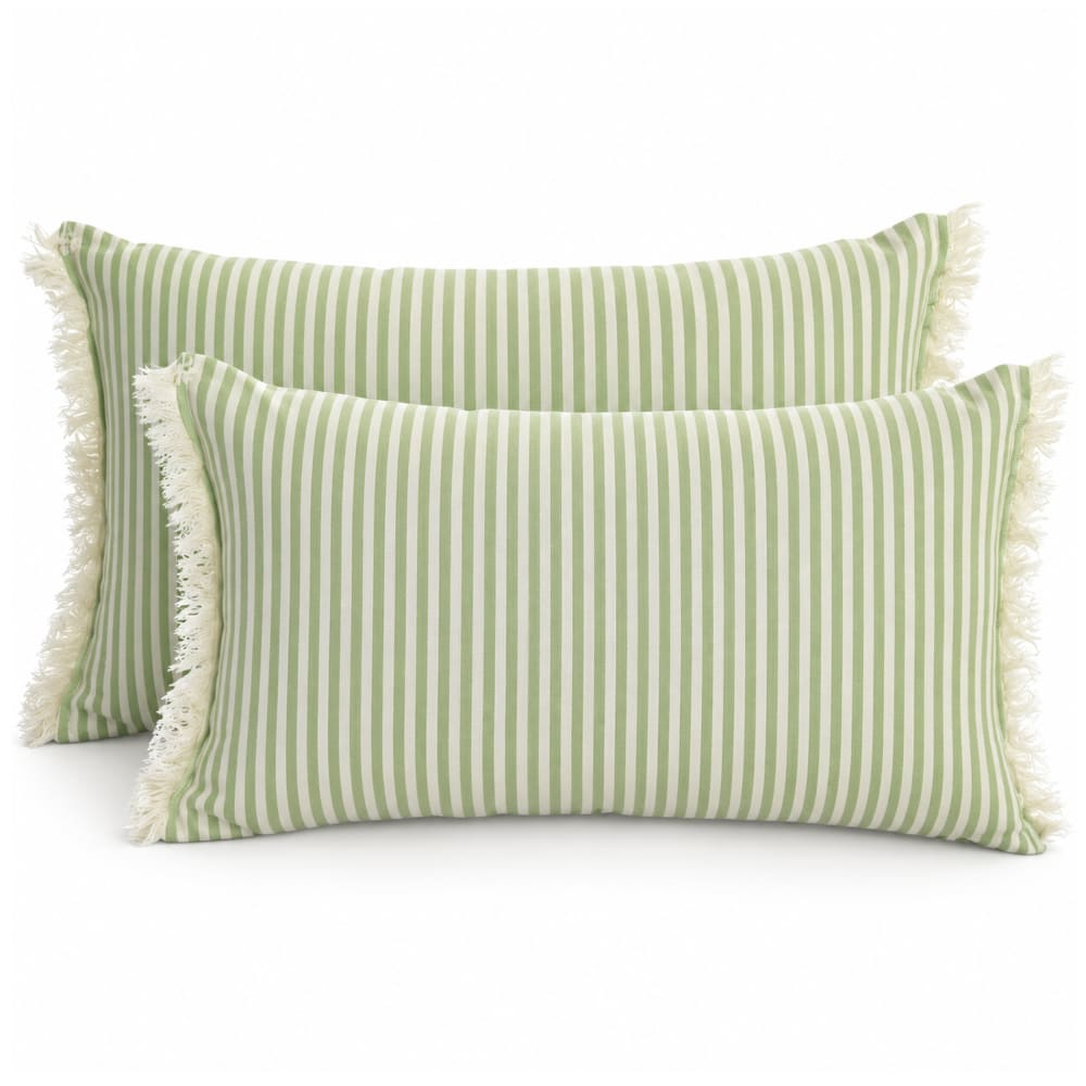 Lot 2 coussins en coton vert 50x30 cm