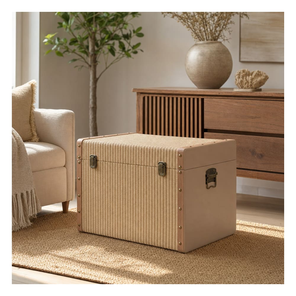 Ensemble de 3 malles en bois marron