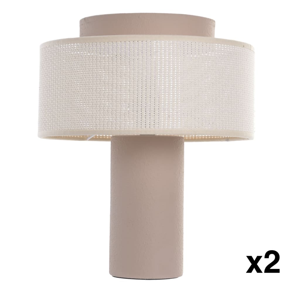 Lot 2 lampes en céramique beige 30x30x36 cm