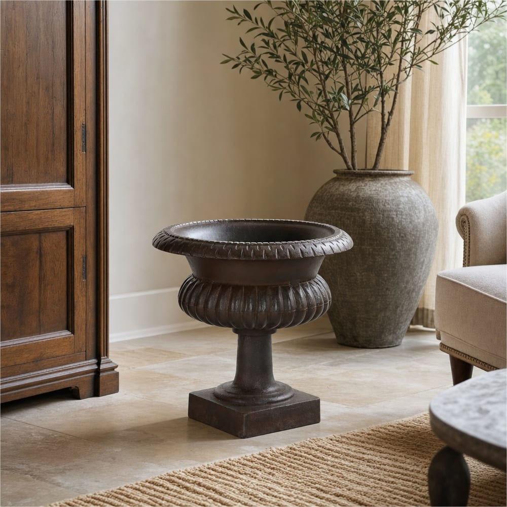 Vase en fonte marron 45x45x40 cm