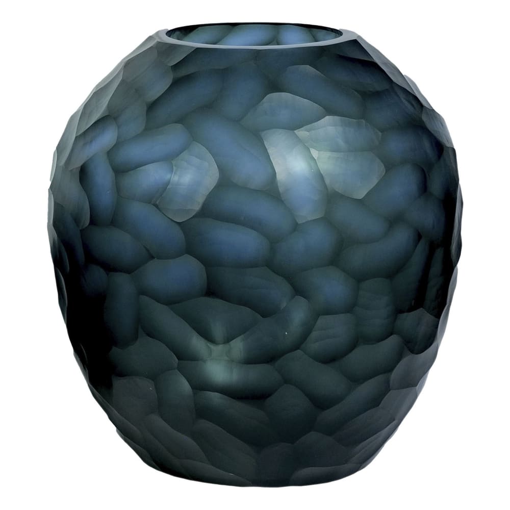 Vase en verre bleu 29x29x30 cm