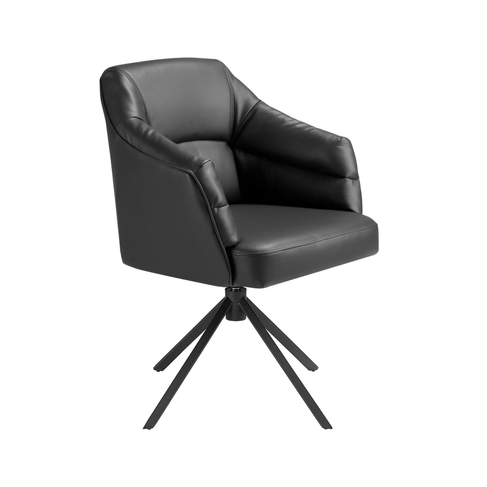 Chaise pivotante en similicuir noir