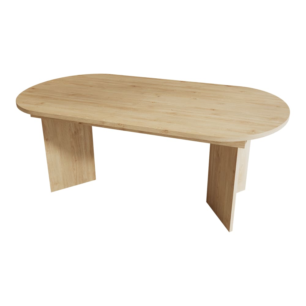 Meubles Cosy Ausziehbarer Esstisch mit abgerundeten Ecken, verstärkte Platte style classic chic Mehrfarbig Holz