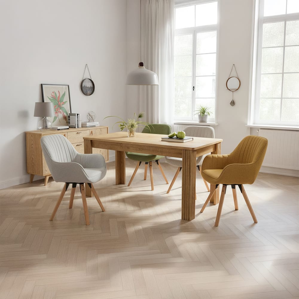 Table salle à manger rectangulaire, 4–6 pers., 116x65x75 cm, chêne