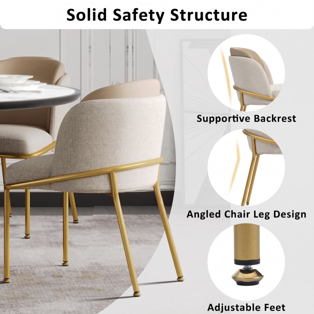 Lot de 4 chaises avec dossier et assise épais, pieds métal chromé