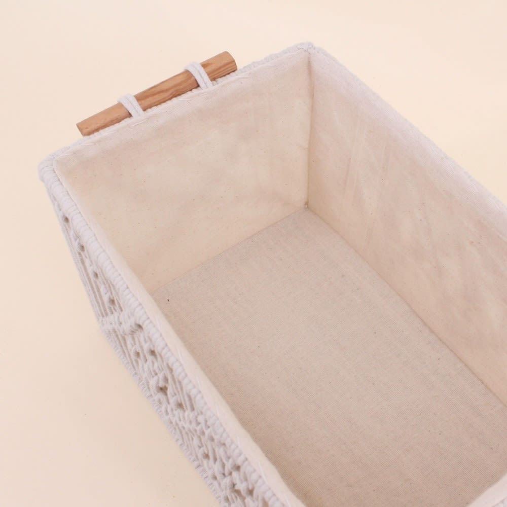 Panier déco macramé 28x18cm