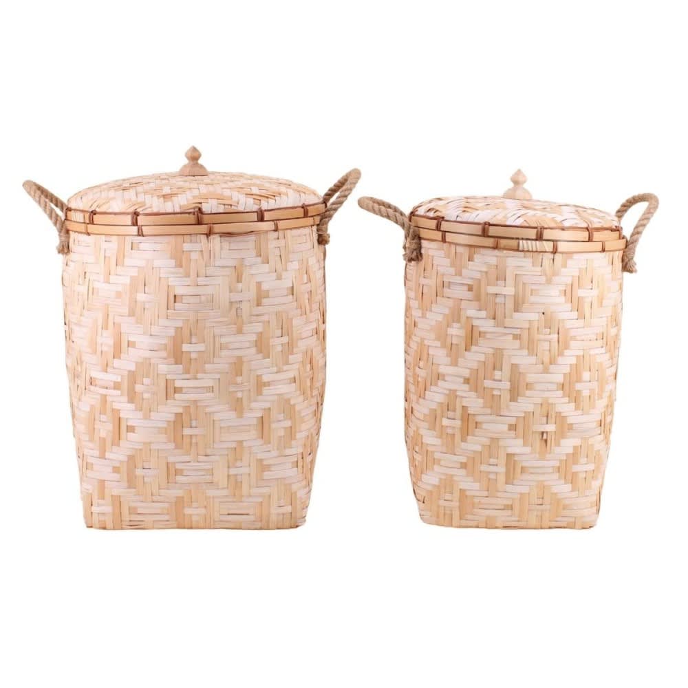 Panier en bambou avec couvercle 48cm