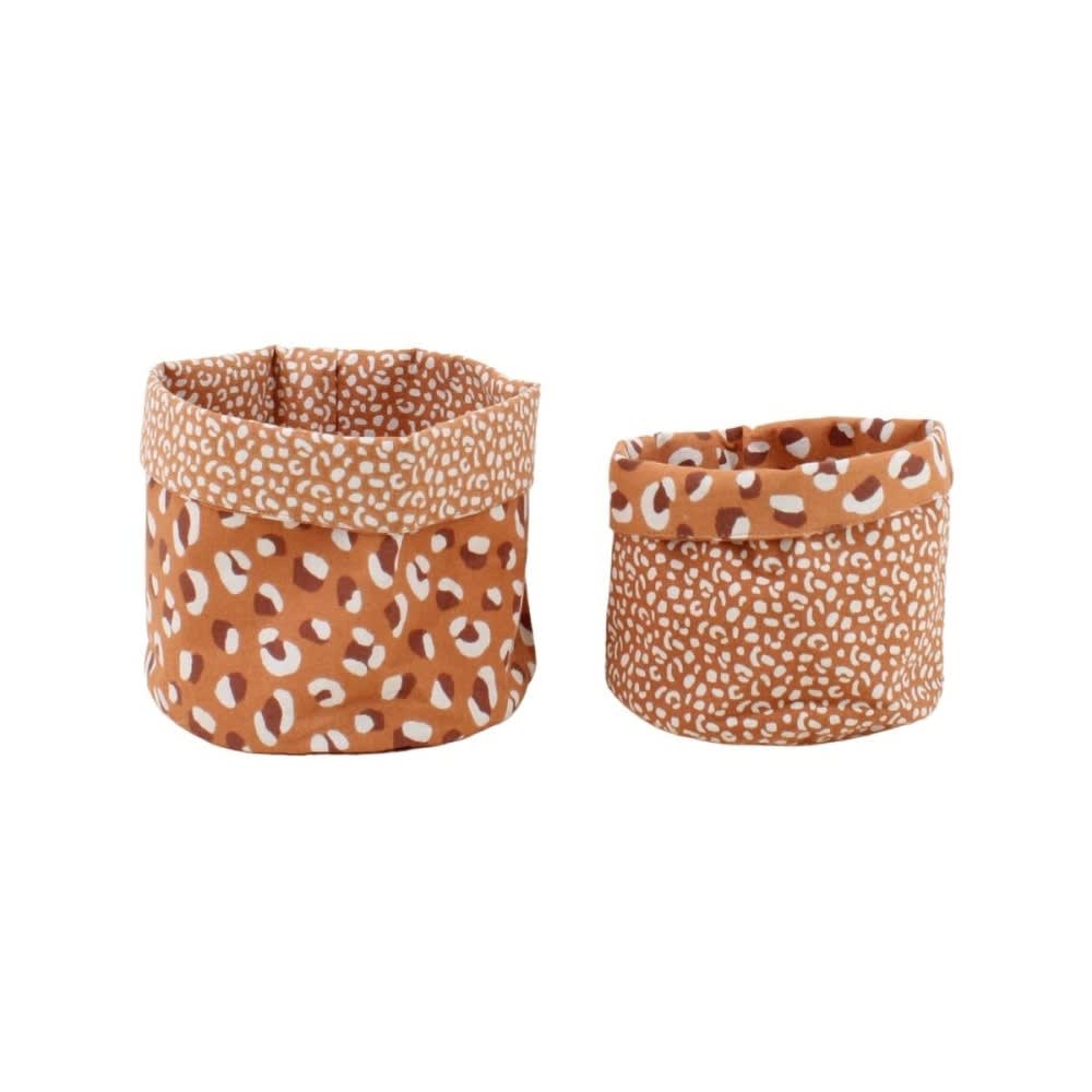 Lot de 2 panières imprimé léopard Lot de 2 panières imprimé léopard
