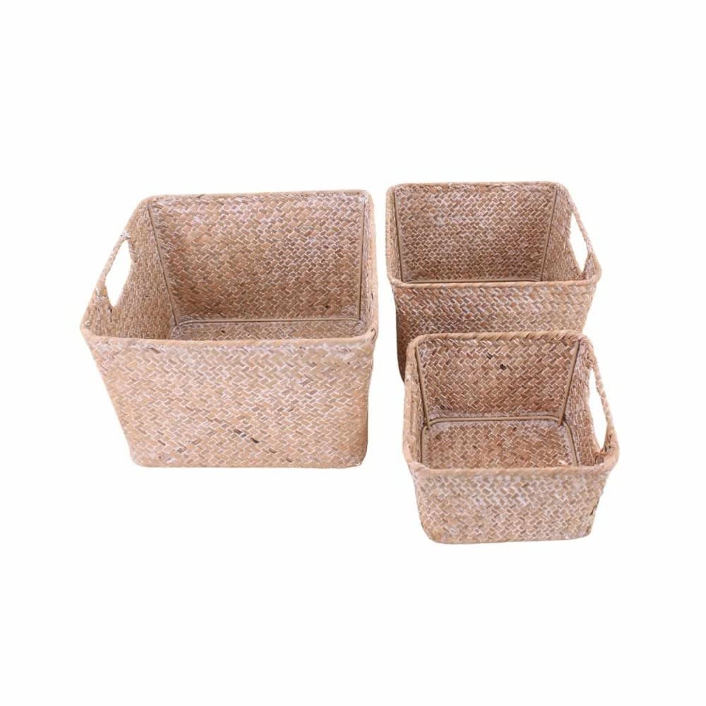 Lot de 3 paniers en fibre naturelle