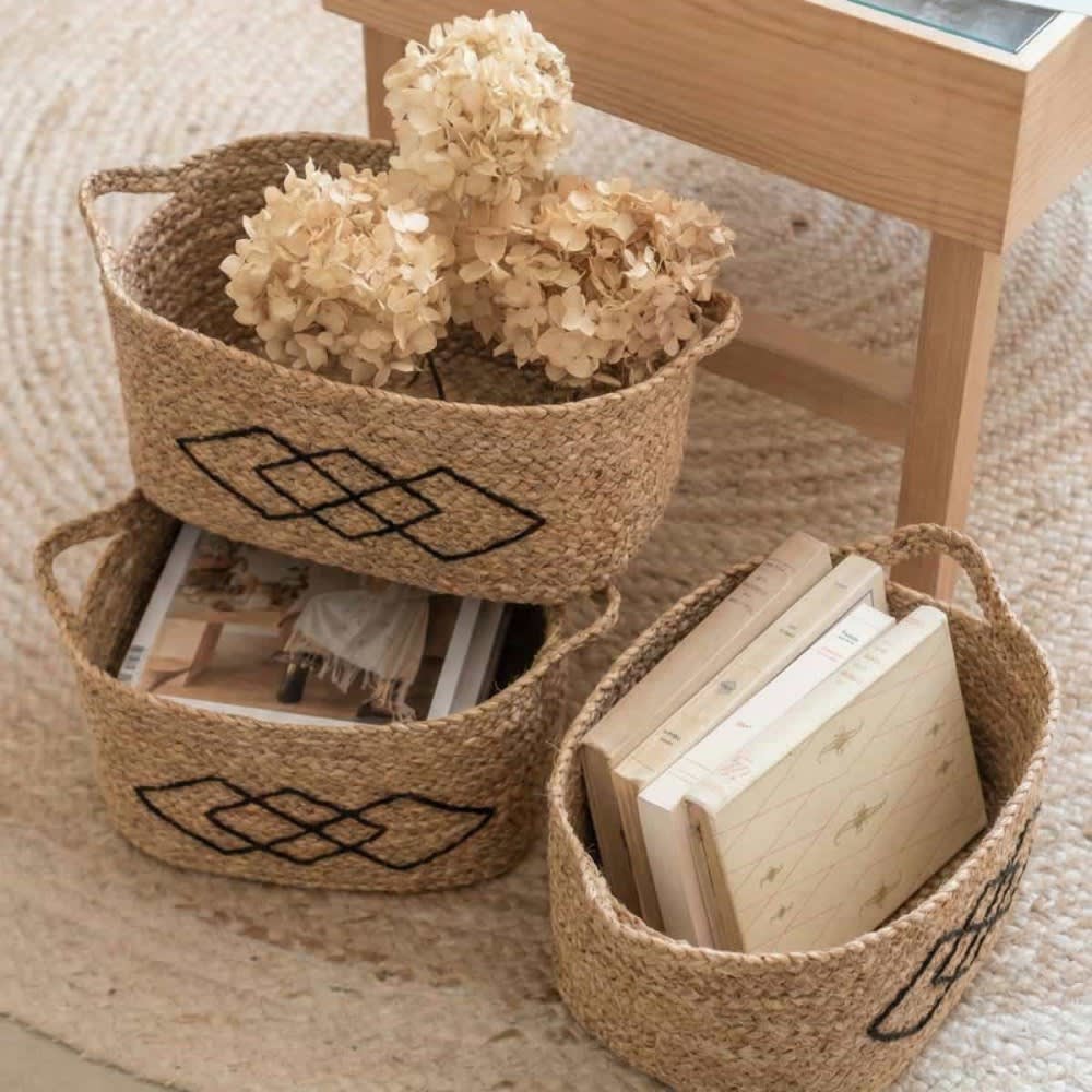 Panier rectangulaire en fibres naturelles 18x28cm — vue 3