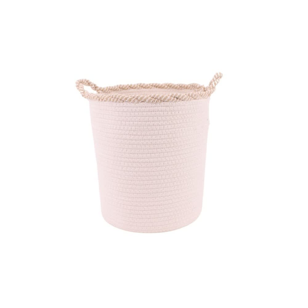 Panier rond en corde de coton finition vague 30x28cm Panier rond en corde de coton finition vague 30x28cm